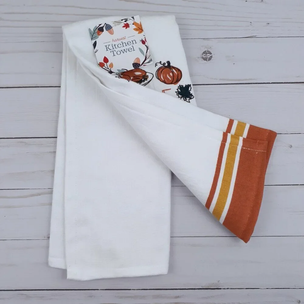 Fall Kitchen Dish Towel Dual Purpose Thanksgiving Gobble Til You Wobble